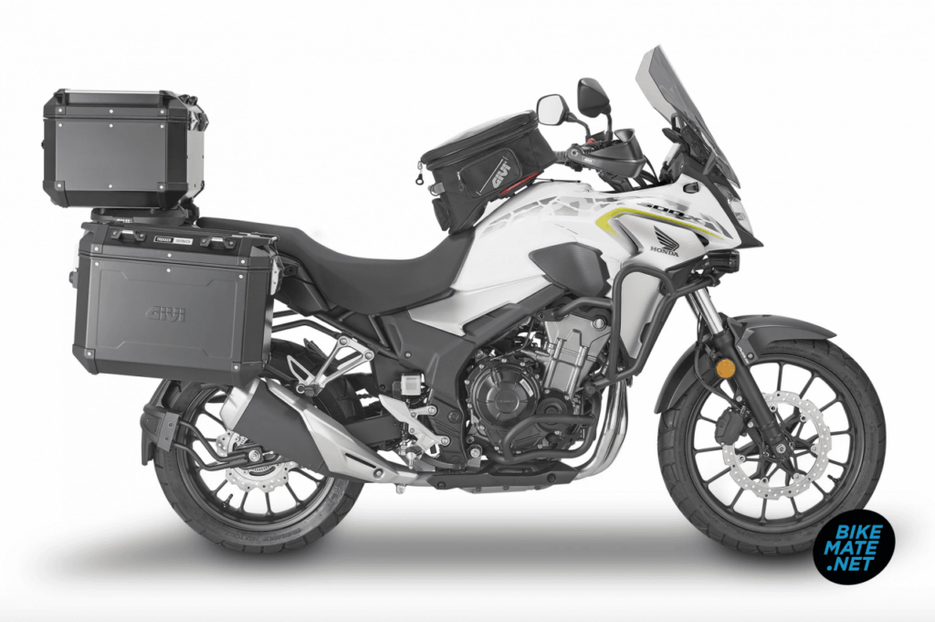 รถมอเตอร์ไซค์ Honda CB500X ติดตั้งกล่องท้าย กล่องข้าง แคช์บาร์ ชิลด์หน้า GIVI