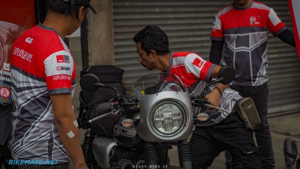 Cafe motorcycle with GIVI motorcycle accessories