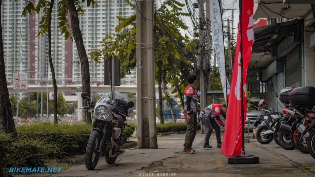 Motorcycle cafe in front of GIVI Point Bangkok