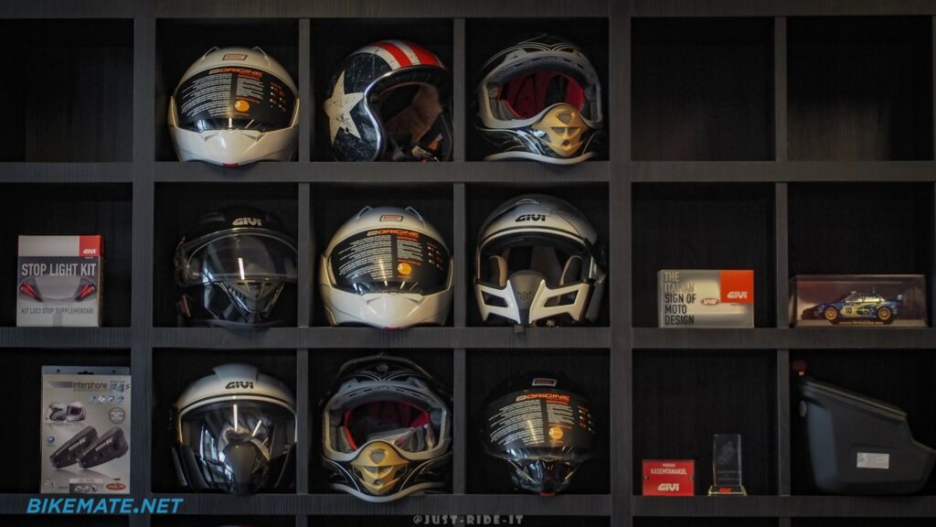 Helmet rack and other shop decorations