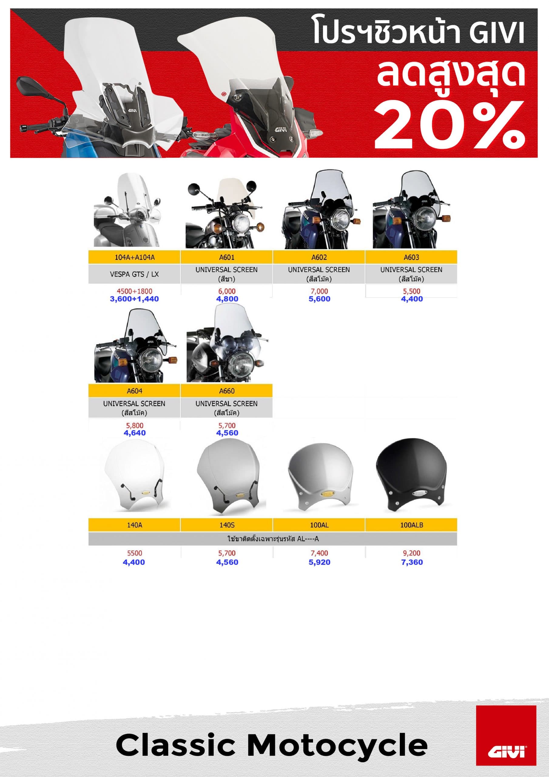 GIVI front shield promotion for classic motorcycles