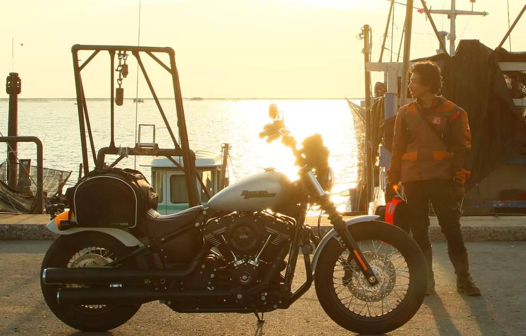 GIVI TR20 cloth bag on a Harley Davidson Street Bob motorcycle.