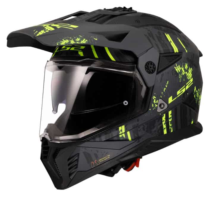 หมวกันน็อค LS2 Helmets MX702 Crazy Black H-V Yellow