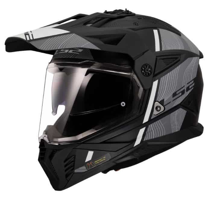 หมวกันน็อค LS2 Helmets MX702 Hill Matt Black White