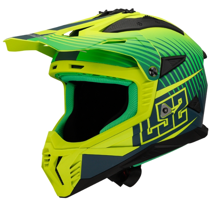 LS2 MX708 Duck Matt HV Green HV Yellow