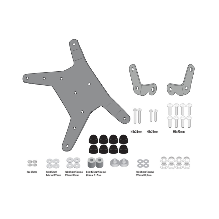 GIVI D7711KIT Screen Fitting Kit for 7710DT for GIVI Windscreen