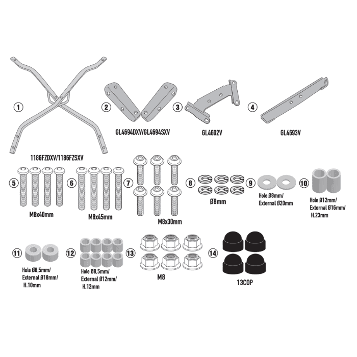 givi-1186fz-rear-rack GIVI 1186FZ Rear Rack for Honda Forza 750 แร็คท้ายตรงรุ่น