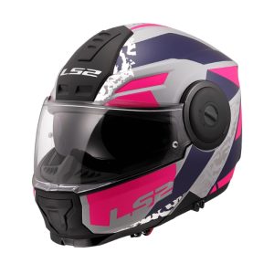 FF902 Scope II Oxyd Grey Blue Purple Modular helmet - หมวกกันน็อคยกคาง