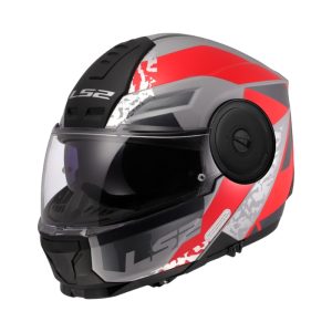 LS2 FF902 Scope II Oxyd Grey Red หมวกกันน็อคยกคาง