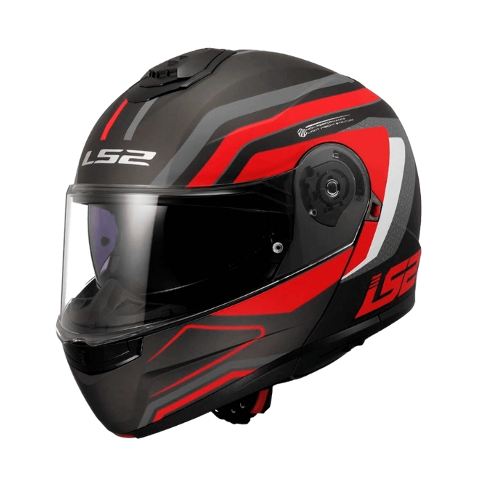 FF908 Strobe II Phantom Titanium Grey Red Modular Helmets หมวกกันน็อคยกคาง