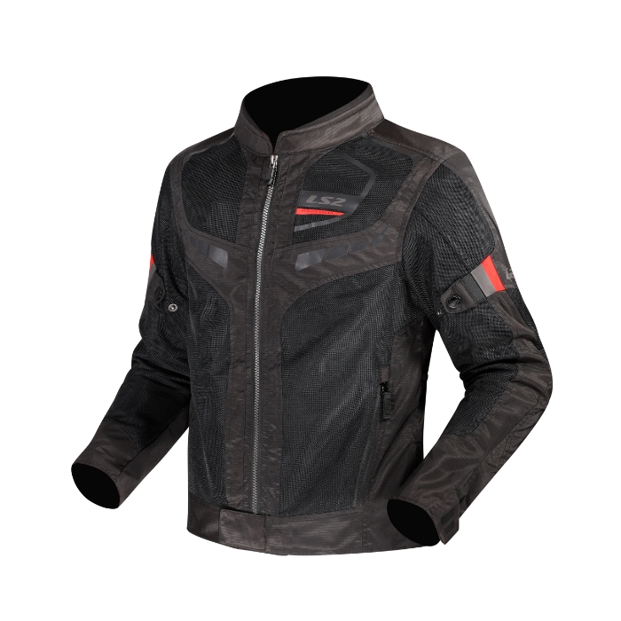 LS2 Garda Jacket Black Red เสื้อการ์ดขี่มอเตอร์ไซค์