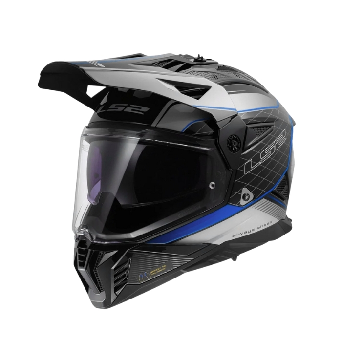 LS2 Helmets MX702 Meridian Black Light Gray Blue หมวกกันน็อคทัวร์ริ่ง