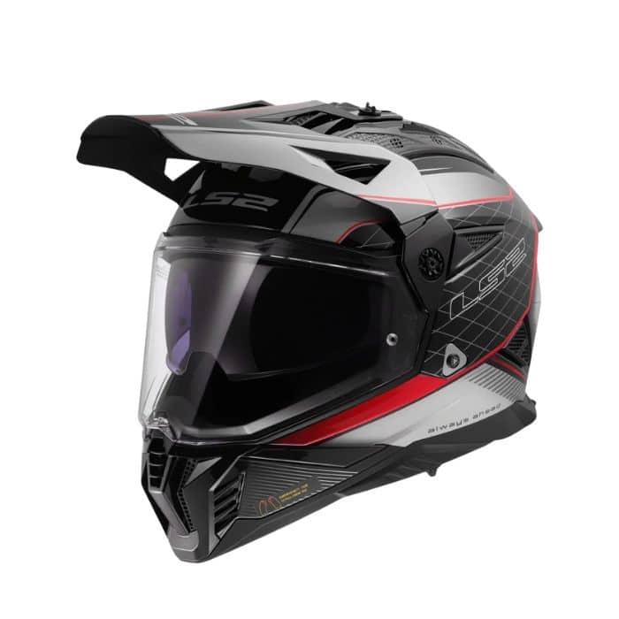 LS2 Helmets MX702 Meridian Black Light Gray Red หมวกกันน็อคทัวร์ริ่ง