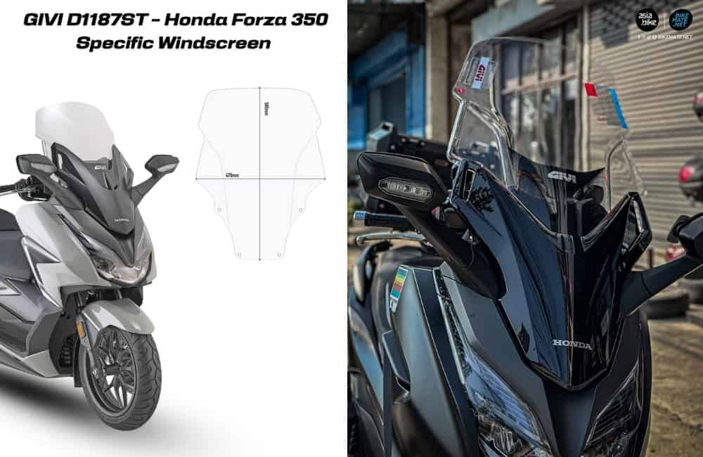 GIVI Windscreen and Spoiler - Specific Windscreen for Honda Forza 350